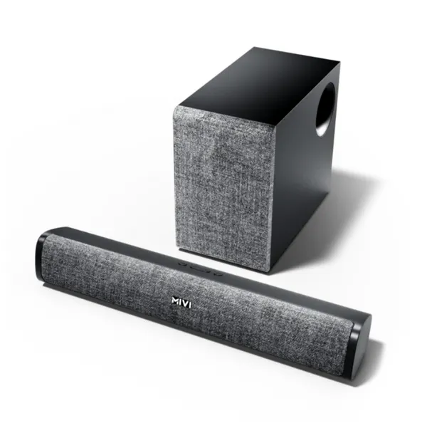 Mivi Fort S48 Soundbar With Subwoofer | 48W | 2.1 Channel | BT V5.3 | Rich Bass